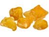 Five yellow sapphire crystals uncut and rough isolated on white